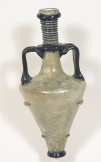 Double-Handled Flask, 4th century AD, Roman, probably Palestine or Syria, Levant, Glass, 19.2 × 8.5