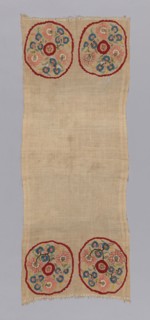 Sash (?), 18th century, Turkey, Turkey, Embroidered, 125 x 48.5 cm (49 1/4 x 19 1/8 in.)