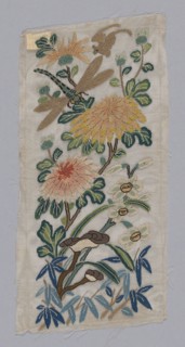 Trimming, Qing dynasty(1644–1911), 1850/1900, Han-Chinese, China, White gauze, embroidered strips,