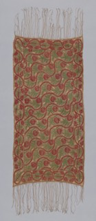 Cover, 17th century, Turkey, Turkey, Linen, plain weave, embroidered with silk floss in running