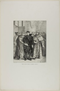 Hamlet and the Queen, plate 1 from Hamlet, 1834, Eugène Delacroix, French, 1798-1863, France,