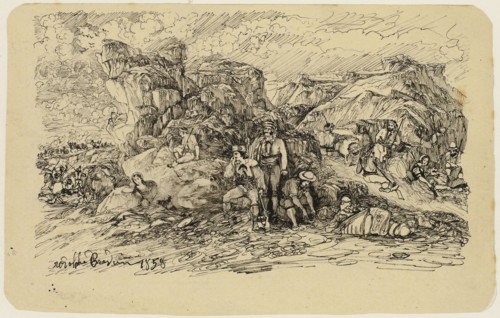 The Smugglers, 1858, Rodolphe Bresdin, French, 1825-1885, France, Pen and black ink, on cream wove