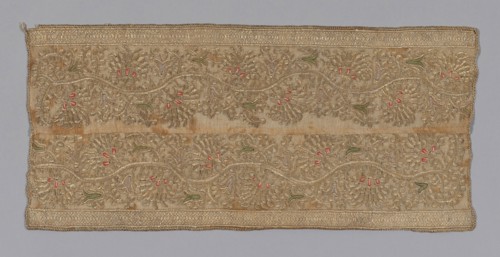 Fragment (Towel or Napkin), 1875/1900, Turkey, Turkey, Towel ends, embroidered in gold in design of