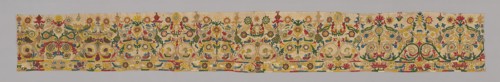 Border (For a Skirt), 18th century, Greece, Crete, Crete, Linen, plain weave, embroidered with silk