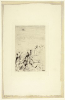 Children on the Beach, Berneval, c. 1892, Pierre Auguste Renoir, French, 1841-1919, France, Etching