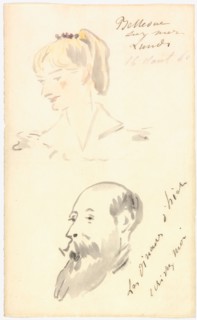 Head of a Woman and Head of a Bearded Man, 1880, Édouard Manet, French, 1832-1883, France,