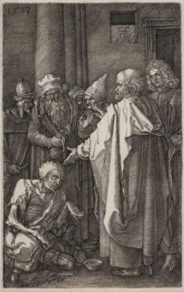 St. Peter and St. John Healing the Cripple, from The Engraved Passion, 1513, published 1513,