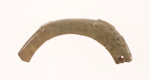Dragon Pendant with Small Blade, Shang period, 13th–11th century B.C., China, Jade, 6.6 × 2.6 × 1.5