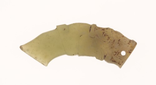 Dragon Pendant with Small Blade, Shang period, 13th–11th century B.C., China, Jade, 5.2 × 1.9 cm (2
