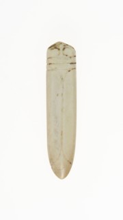 Cicada pendant, Shang or Western Zhou period, 13th/10th century B.C., China, Jade, 1 7/8 × 3/8 ×