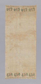 Towel or Napkin, 19th century, Turkey, Turkey, Embroidered, 125.7 x 53.2 cm (49 1/2 x 21 in.)
