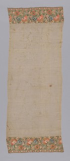 Towel or Napkin, 19th century, Turkey, Turkey, Towel, embroidered with design of floral motifs.,