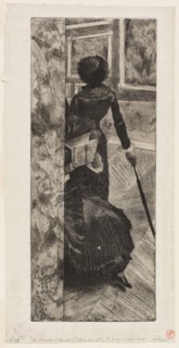 Mary Cassatt in the Paintings Gallery at the Louvre, 1879–80, Edgar Degas, French, 1834-1917,