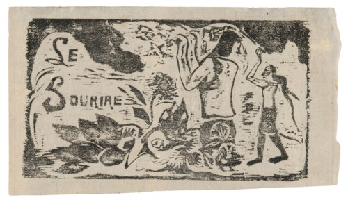 Tahitians, Flowers, and Leaves, headpiece for Le sourire, 1899/1900, Paul Gauguin, French,