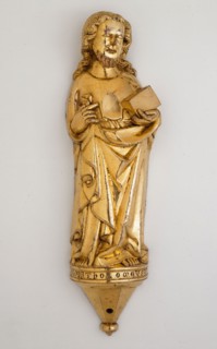 Saint Bartholomew, 1340/50, Northwest German, Germany, Gilt bronze, 32.4 × 9.2 cm (12 3/4 × 3 5/8