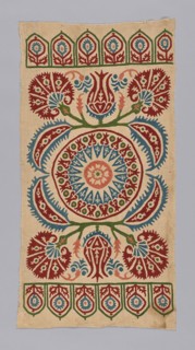 Cushion Cover, 17th century, Turkey, Turkey, Linen, plain weave, backed with cotton, plain weave,