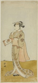 The Actor Arashi Hinaji in an Unidentified Female Role, c. 1772, Katsukawa Shunsho ?? ??, Japanese,