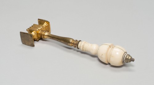 Hammer, 17th century, France, Gilded bronze and ivory, L. 17.2 cm (6 3/4 in.)