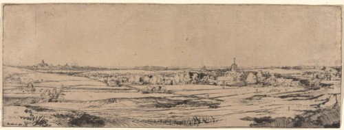 Panorama Near Bloemendael Showing the Saxenburg Estate (The Goldweigher’s Field), 1651, Rembrandt