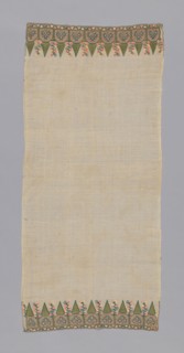 Towel, 19th century, Turkey, Turkey, embroidered, 118.3 x 52.8 cm (46 1/2 x 20 3/4 in.)