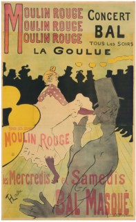 Moulin Rouge, La Goulue, 1891, Henri de Toulouse-Lautrec, French, 1864-1901, France, Color