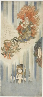The actors Ichikawa Danjuro VII as Mongaku and Matsumoto Koshiro V as Fudo Myoo, c. 1829/32,