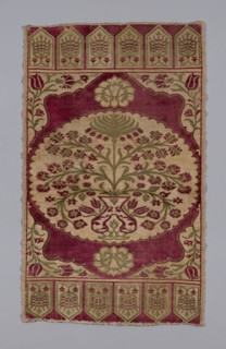 Cushion Cover, 17th century, Turkey, Bursa, Turkey, Silk, velvet, 109.7 x 65.5 cm (43 1/4 x 25 3/4