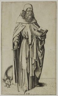 St. Anthony the Hermit, 1490/1500, Master F.V.B., Netherlandish, active 1475-1500, Bruges,