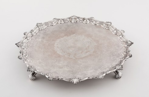 Tray, 1755/56, William Preston, English, active 1745-60, London, England, London, Silver, 6.4 x 56