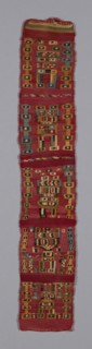 Band, A.D. 800/1100, Provincial Wari, Peru, Peru, Cotton and wool (camelid), tapestry weave with