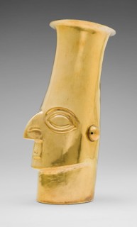 Beaker, Late 15th/early 16th century, Inca, Ica Valley, south coast, Peru, Ica Valley, Gold, 16.5 ×
