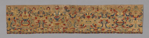 Border (For a Skirt), 18th century, Greece, Crete, Crete, Linen, plain weave, embroidered with silk