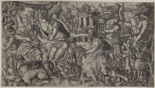 A King Receiving a Present, n.d., Jean Duvet, French, 1485-after 1561, France, Engraving on paper,