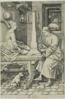 The Organ Player and His Wife, 1495/1503, Israhel van Meckenem the Younger, German, c.
