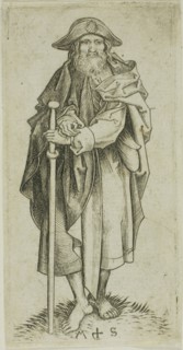 St. James Major, from Apostles, n.d., Martin Schongauer, German, c. 1450-1491, Germany, Engraving