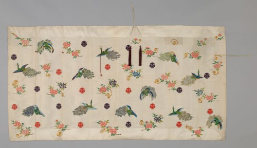 Kesa, Late 19th century, Meiji period (1868–1912), Japan, Silk, plain weave, embroidered and