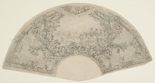 Stag Hunt in Fan Shape, 1630/60, Stefano della Bella, Italian, 1610-1664, Italy, Fan-shaped etching