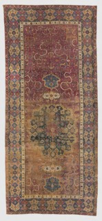 Carpet, Early 17th century, Persia, Tabriz, Tabriz, Cotton and wool, plain weave with supplementary