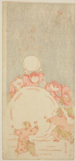 The Big Snowman, c. 1764, Kitao Shigemasa, Japanese, 1739–1820, Japan, Color woodblock print,