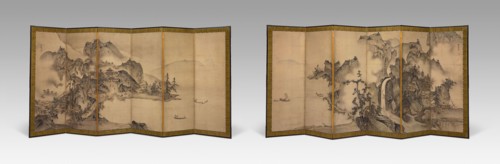 Landscape of the Four Seasons, About 1560, Sesson Shukei, Japanese, c. 1490-after 1577, Japan, Pair