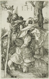 Saint Christopher, n.d., Hieronymous Hopfer, German, active 1520-1550, Germany, Etching in black on