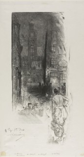 Paris: la Rue de la Montagne-Ste-Geneviève, 1886, Louis Auguste Lepère, French, 1849-1918, France,