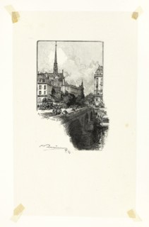 Le Pont Saint-Michel, plate twelve from Le Long de la Seine et des Boulevards, 1890, published