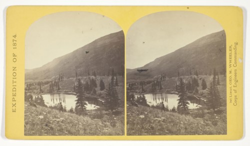 Beaver Lake, Conejos Cañon, Colorado, 9.000 feet above sea-level, and 30 miles from mouth of Cañon,