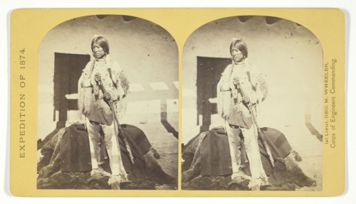 Shee-zah-nan-tan, Jicarilla Apache Brave in characteristic Costume, Northern New Mexico, 1874,