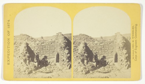 Characteristic ruin, of the Pueblo San Juan, New Mexico, on the north bank of the San Juan River,