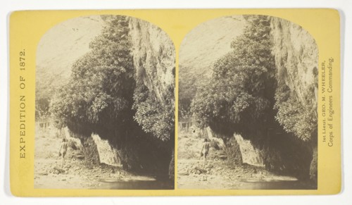 The Bath, a dripping spring in Kanab Cañon. Temperature, 69° Fahr, 1872, William H. Bell (American,