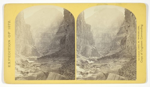 The mouth of Kanab Creek. The beds of the Colorado River and its tributary here lie in gorges cut