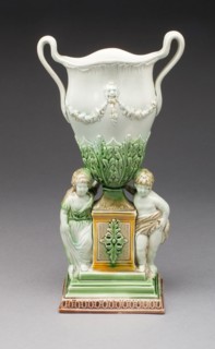 Vase, c. 1790, England, Yorkshire, Yorkshire, Lead-glazed earthenware (pearlware), 26 x 13 x 7.6 cm