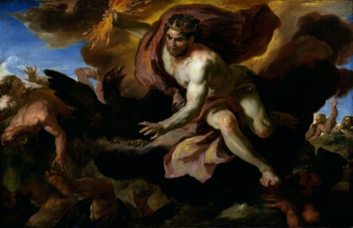 Jove casts his Thunderbolts at the Rebellious Giants, 1690/95, Johann Michael Rottmayr, Austrian,